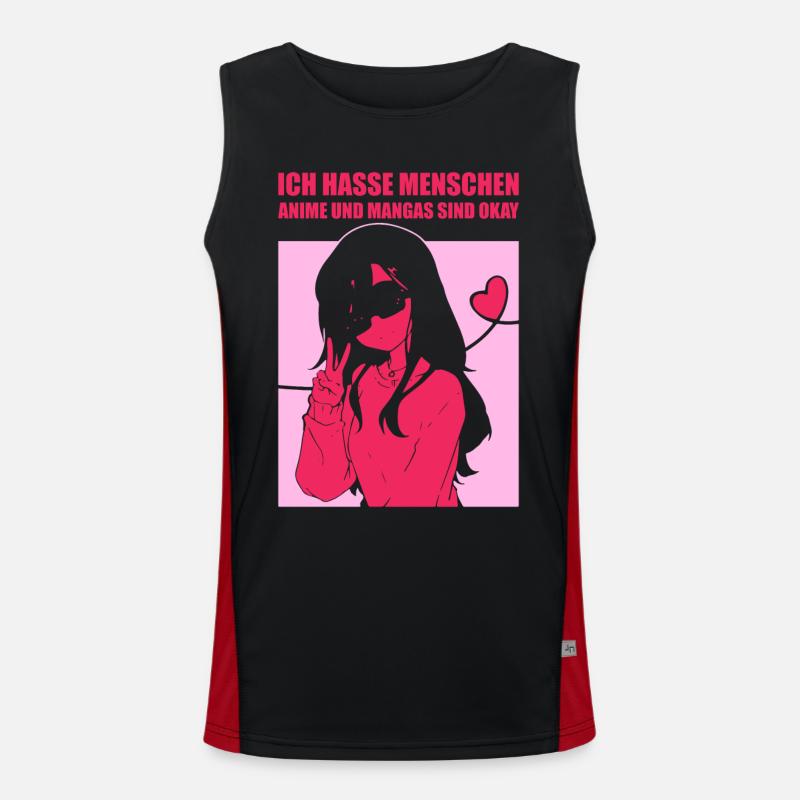 Anime und Mangas sind Okay Funktionelles Kontrast-Tank Top für Männer 