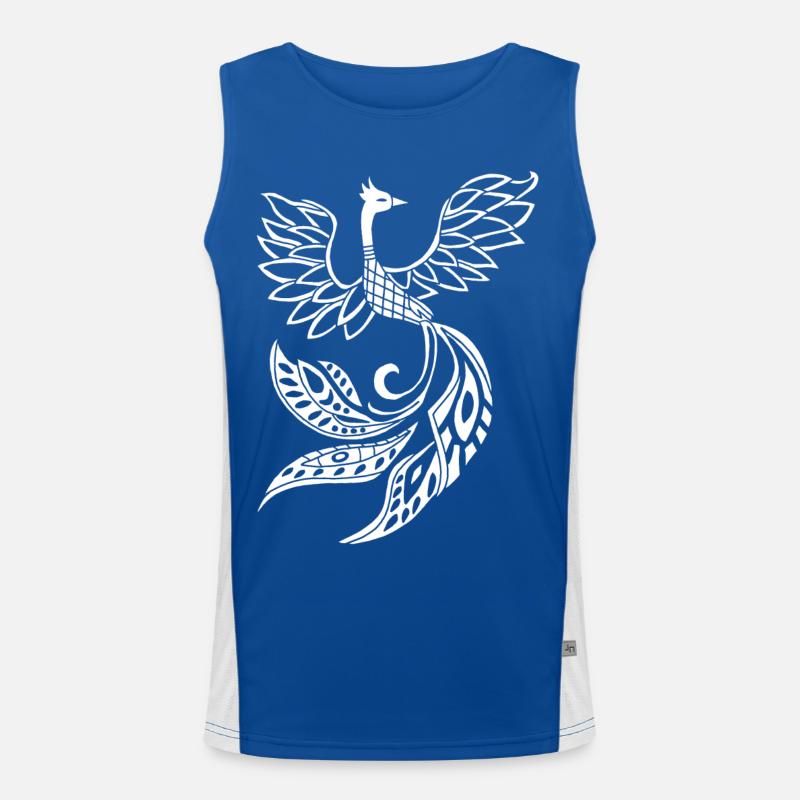 White phoenix bird Men's Functional Contrast Tank Top 