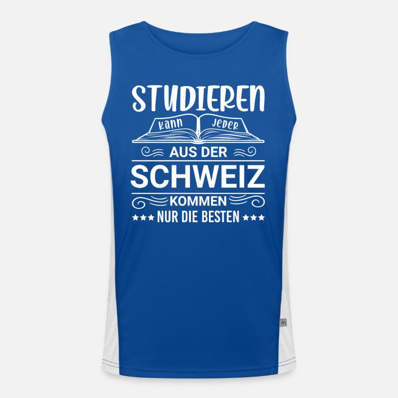 Studieren kann jeder Schweiz Schweizer Funktionelles Kontrast-Tank Top für Männer 