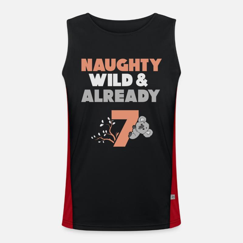 7 Jahre Geburtstag Junge Mädchen Koala Funktionelles Kontrast-Tank Top für Männer 
