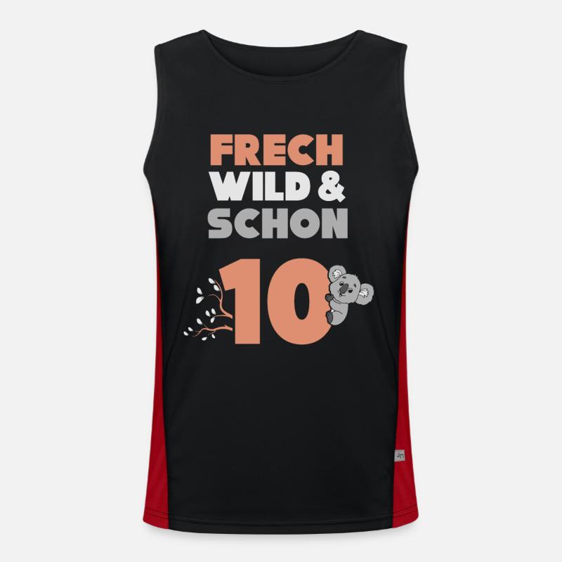 10 Jahre Geburtstag Junge Mädchen Koala Funktionelles Kontrast-Tank Top für Männer 