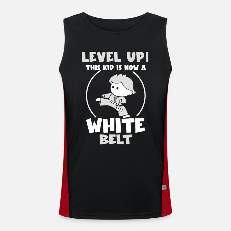 Level Up! This kid is now a white belt Funktionelles Kontrast-Tank Top für Männer 