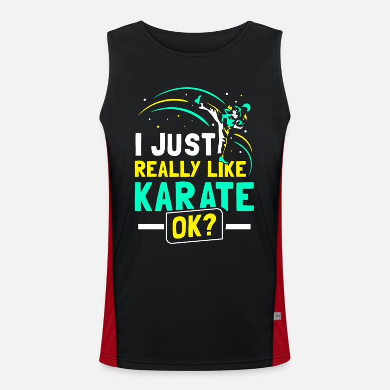 You don´t always need a plan - just Karate Funktionelles Kontrast-Tank Top für Männer 