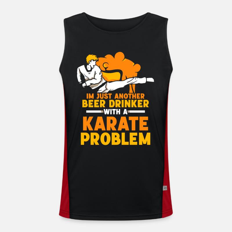 Im just another Beer Drinker with a Karate problem Funktionelles Kontrast-Tank Top für Männer 