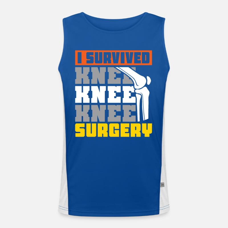 I Survived Knee Surgery Funktionelles Kontrast-Tank Top für Männer 