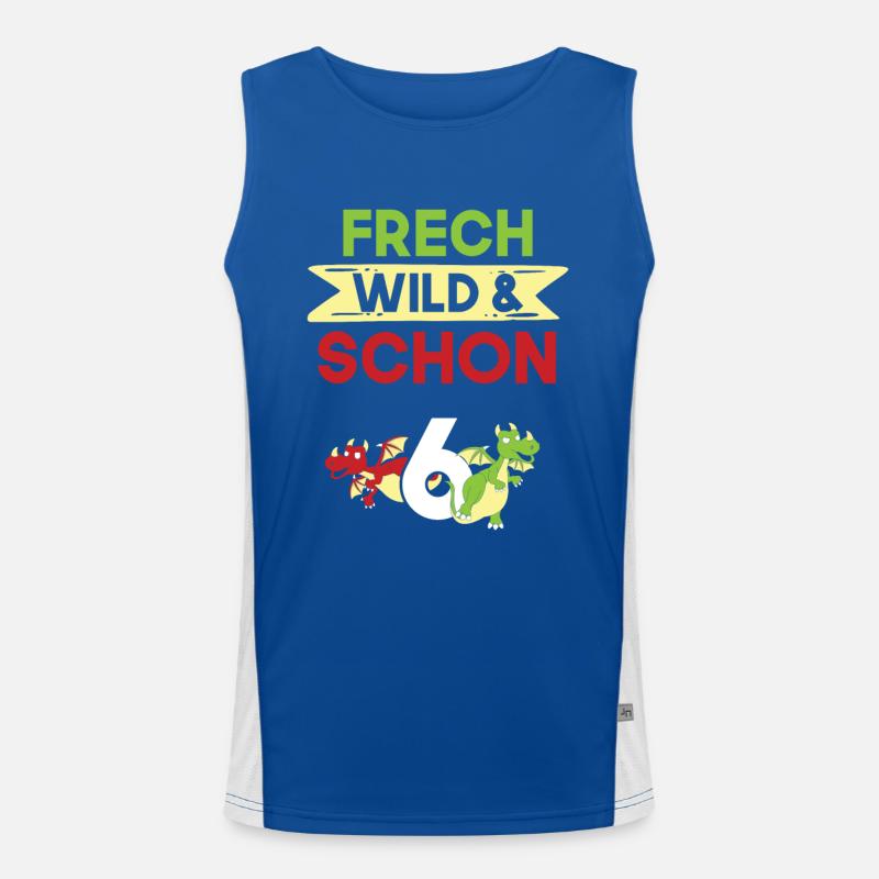 6 Jahre Geburtstag Junge Mädchen Drachen Funktionelles Kontrast-Tank Top für Männer 