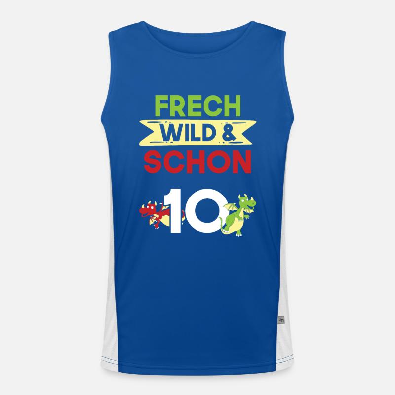 10 Jahre Geburtstag Junge Mädchen Drachen Funktionelles Kontrast-Tank Top für Männer 