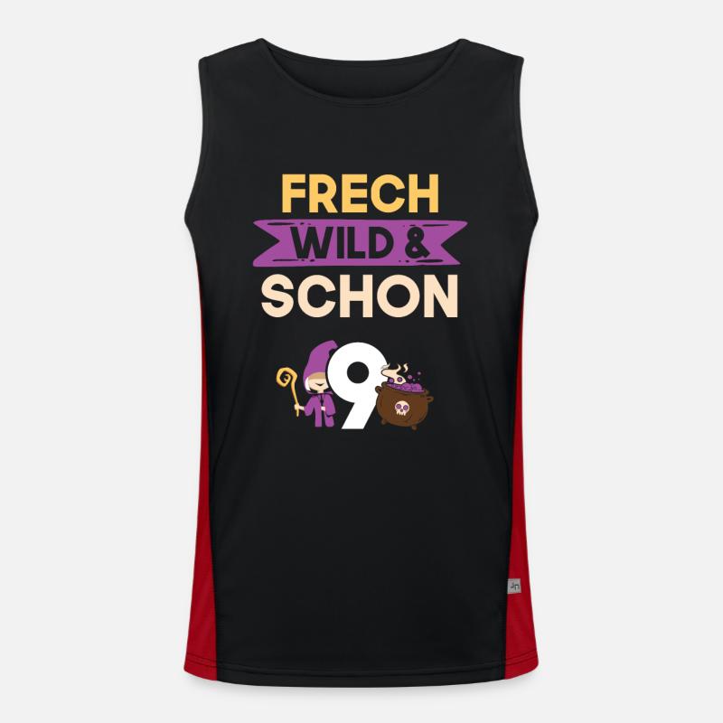 9 Jahre Geburtstag Junge Mädchen Halloween Hexe Funktionelles Kontrast-Tank Top für Männer 