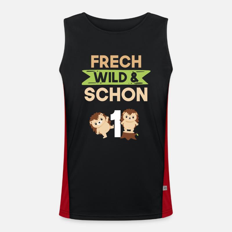 Geschenk 1 Jahr Geburtstag Igel Funktionelles Kontrast-Tank Top für Männer 