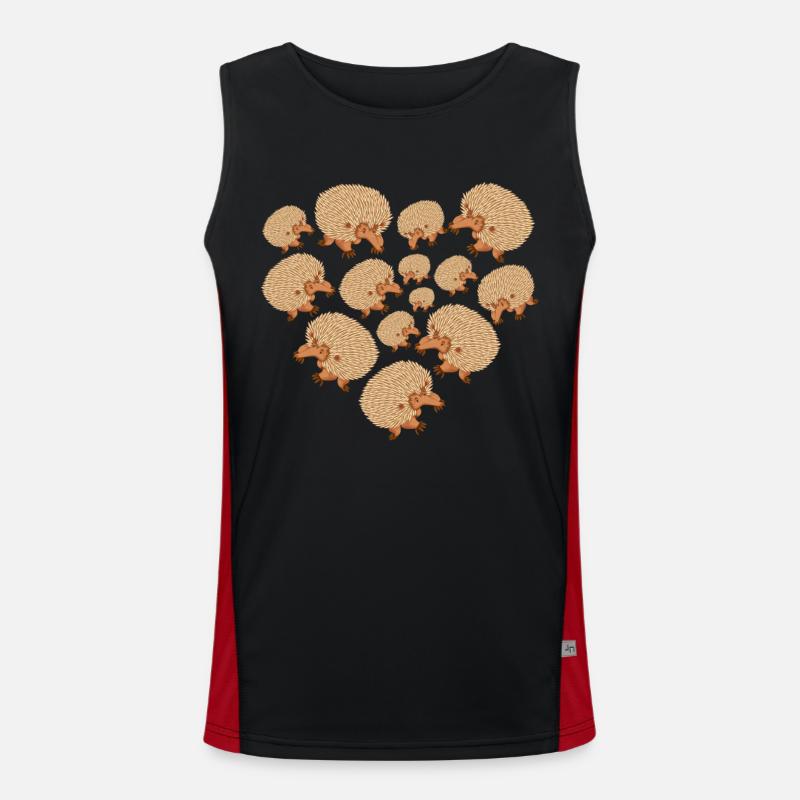 Herz Igel Funktionelles Kontrast-Tank Top für Männer 