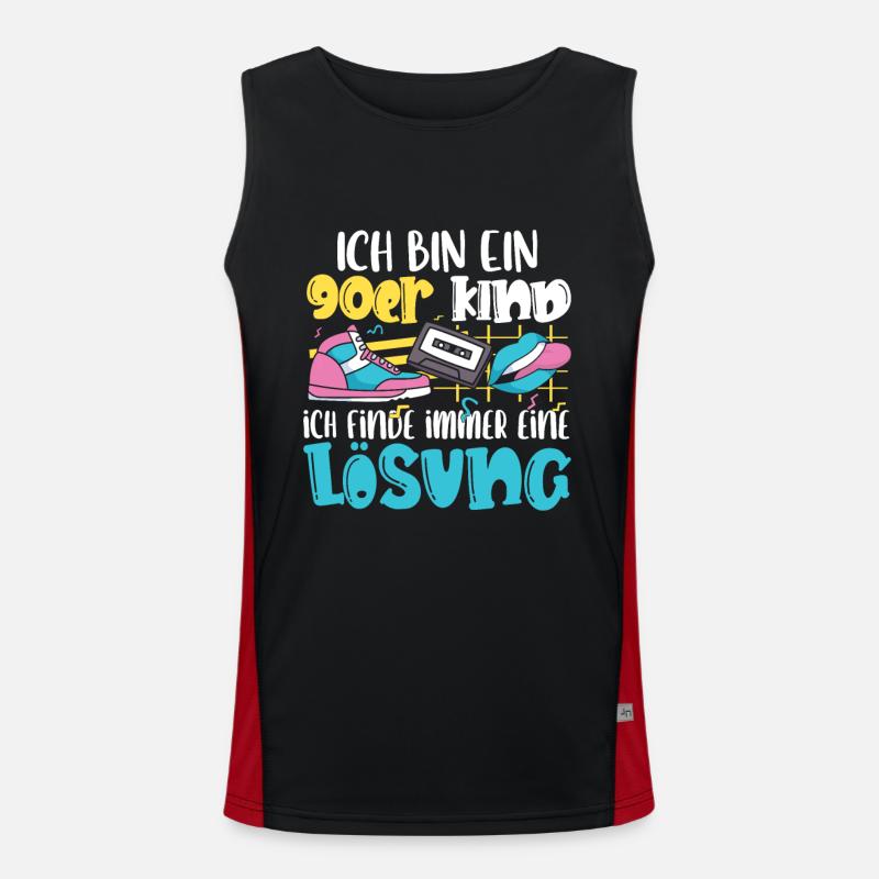 Ich bin ein 90er Kind Funktionelles Kontrast-Tank Top für Männer 