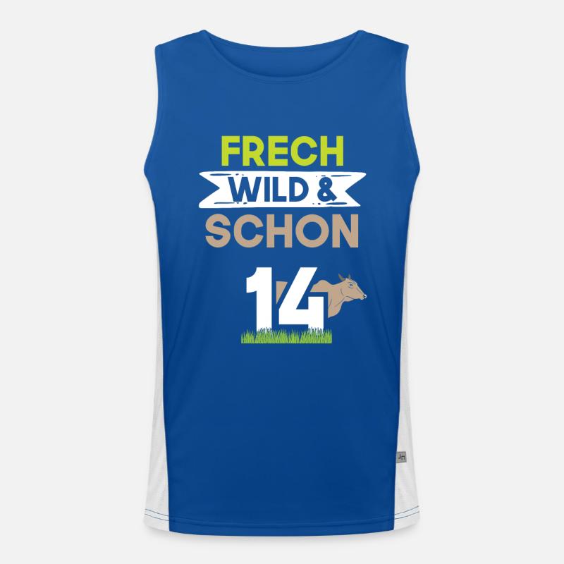14 Jahre Geburtstag Junge Mädchen Kuh Funktionelles Kontrast-Tank Top für Männer 