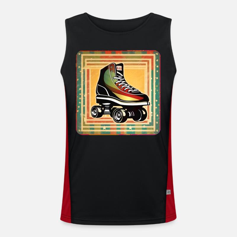 Cool Disco Roller Skate Style Rétro Débardeur respirant contrasté Homme 