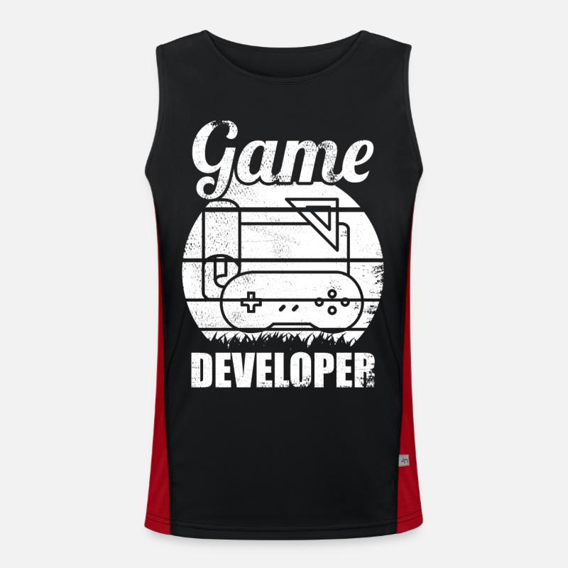 Games Developer - Men's Functional Contrast Tank Top  - black/red