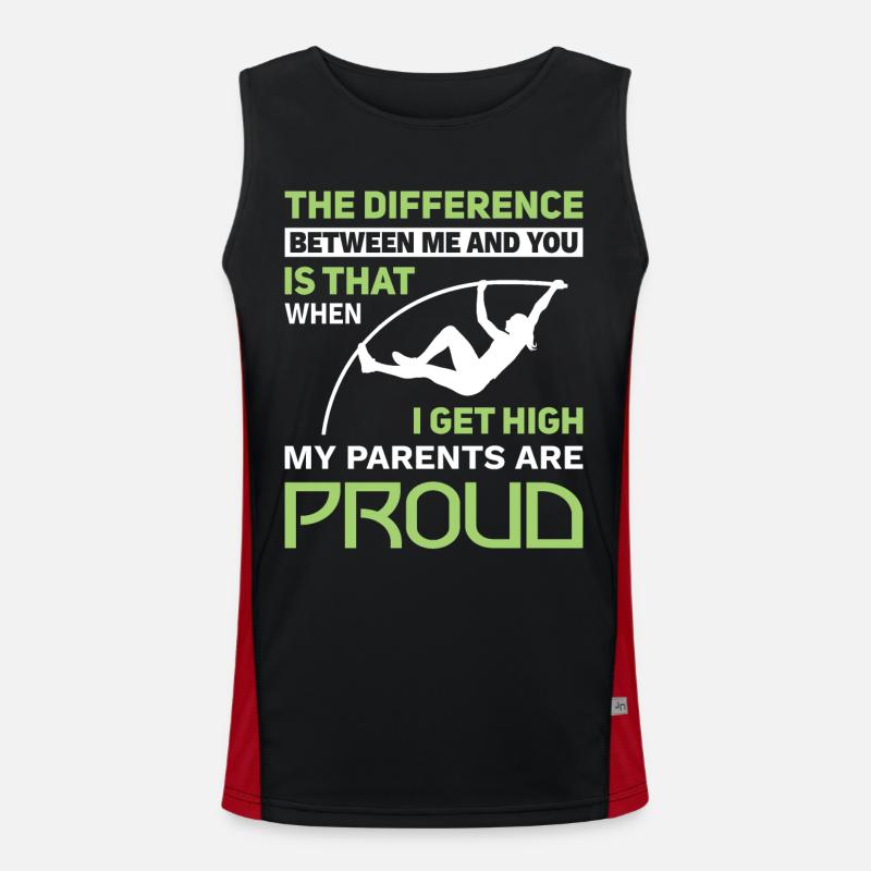 the difference between me and you pole vault Funktionelles Kontrast-Tank Top für Männer 