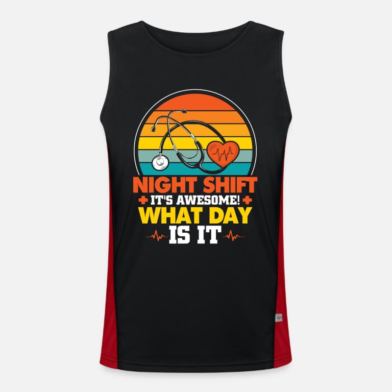 Night Shift It's Awesome Funktionelles Kontrast-Tank Top für Männer 