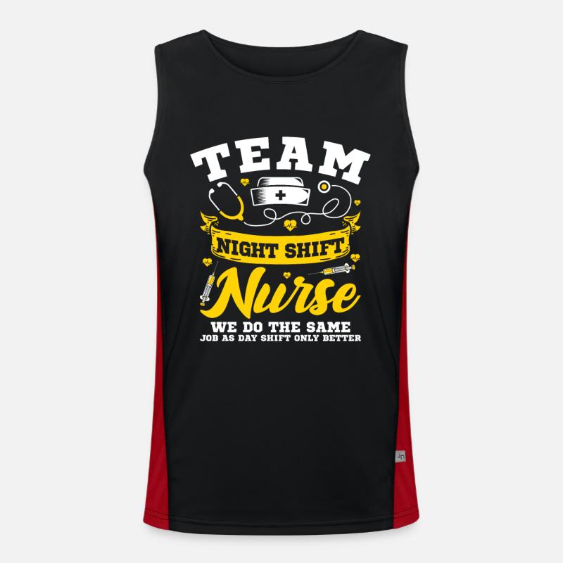 Team Night Shift Nurse Funktionelles Kontrast-Tank Top für Männer 