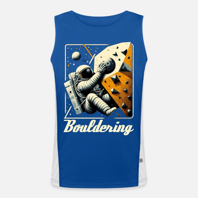 Bouldering Astronaut Spaceman Gift Men's Functional Contrast Tank Top 