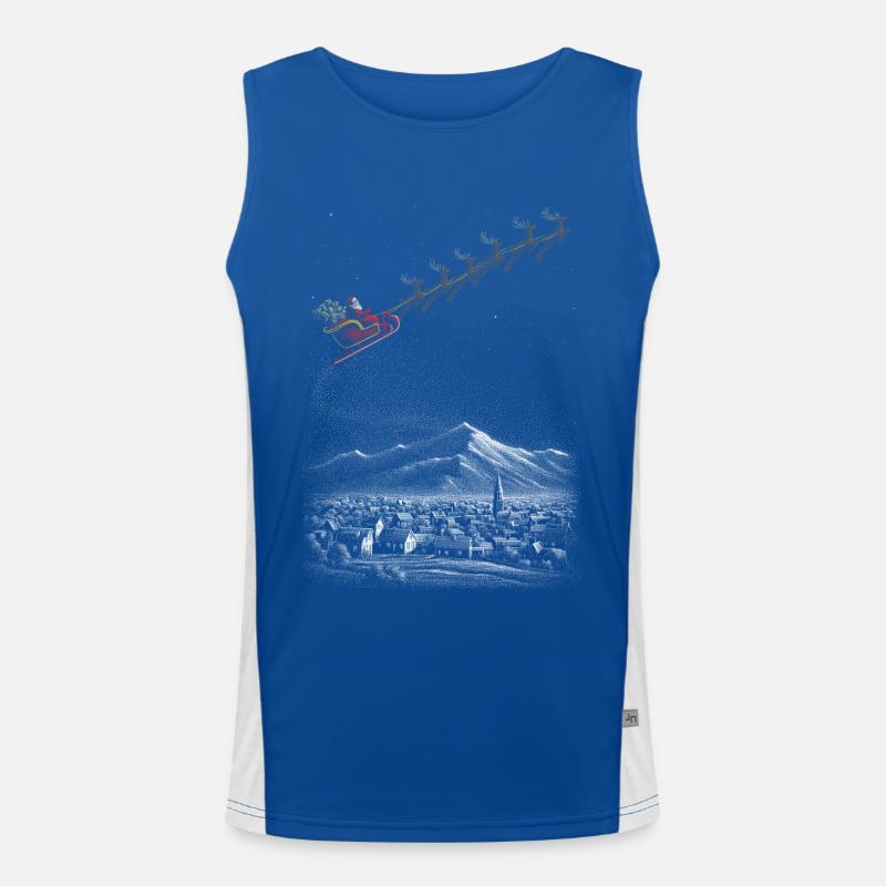 Sternen-Schlittenfahrt im Winterschnee Funktionelles Kontrast-Tank Top für Männer 