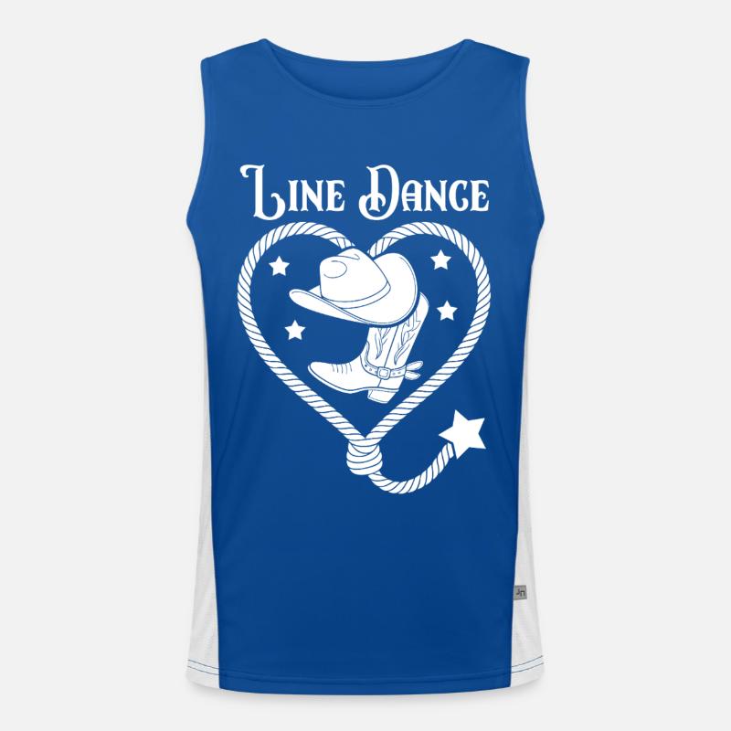 Line Dance Heart Lasso Men's Functional Contrast Tank Top 