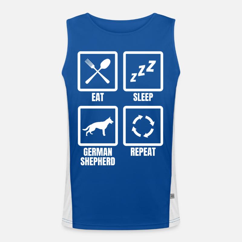 Eat Sleep German Shepherd Repeat Men's Functional Contrast Tank Top 