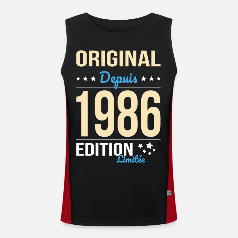 Original since 1986 – 40th anniversary - Men's Functional Contrast Tank Top  - black/red