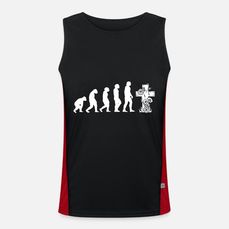 Evolution Bestatter - Funktionelles Kontrast-Tank Top für Männer  - Schwarz/Rot