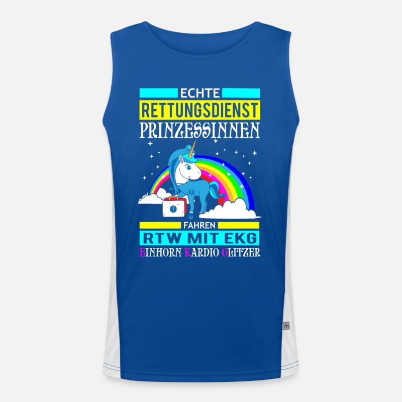 Rescue Princess Unicorn gift Men's Functional Contrast Tank Top 