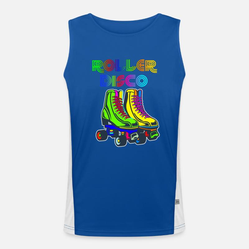 Roller Skates Roller Disco Retro 70s 80s 70s 80s Débardeur respirant contrasté Homme 