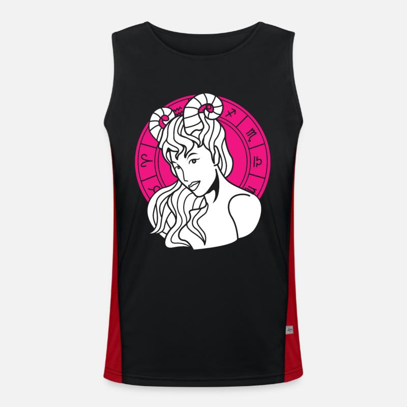 Sternzeichen Widder Funktionelles Kontrast-Tank Top für Männer 