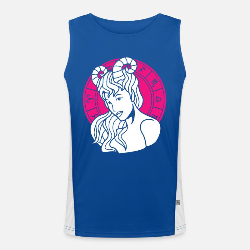 Sternzeichen Widder Funktionelles Kontrast-Tank Top für Männer 