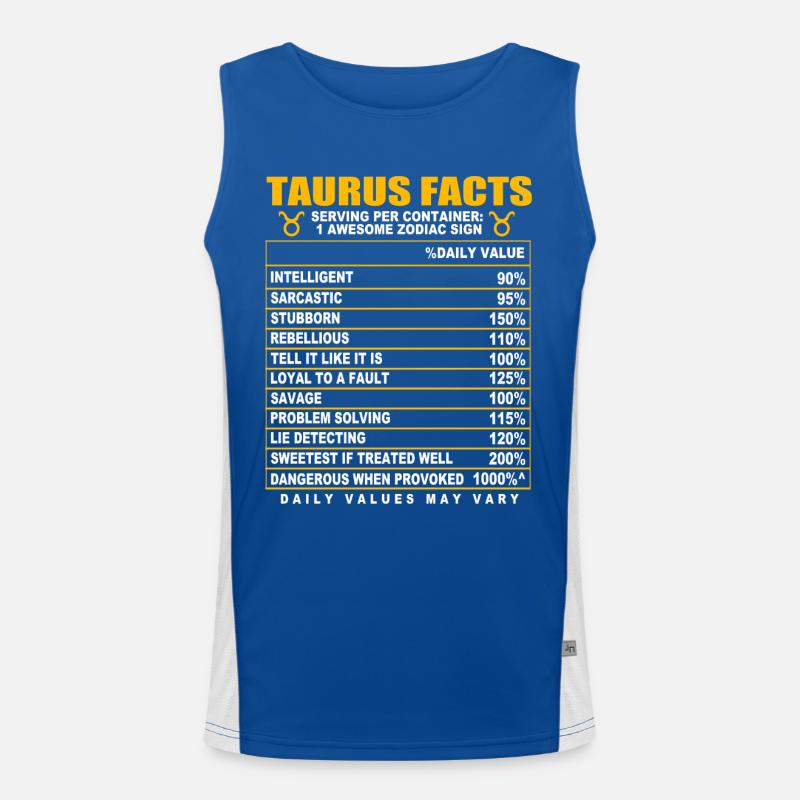Taurus Zodiac Men's Functional Contrast Tank Top 
