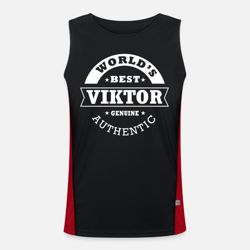 Viktor, viktor - Men's Functional Contrast Tank Top - black/red
