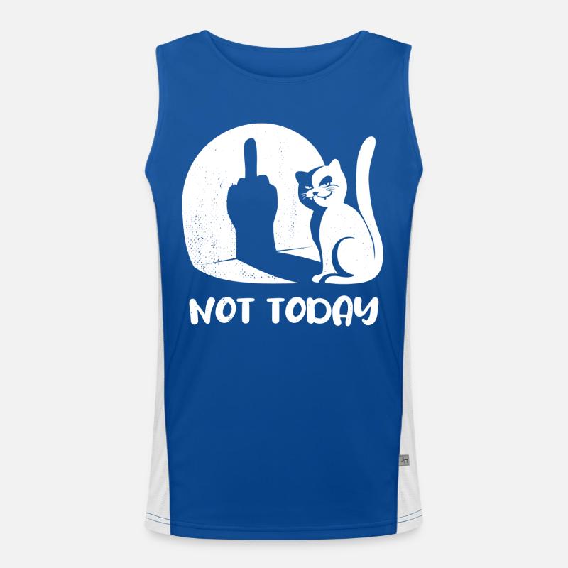 Not today - Katze - Mittelfinger - Spruch Funktionelles Kontrast-Tank Top für Männer 