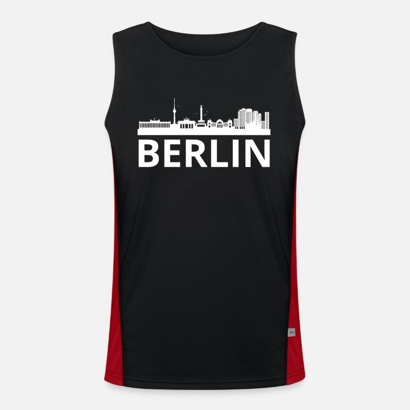 Berliner Skyline Funktionelles Kontrast-Tank Top für Männer 