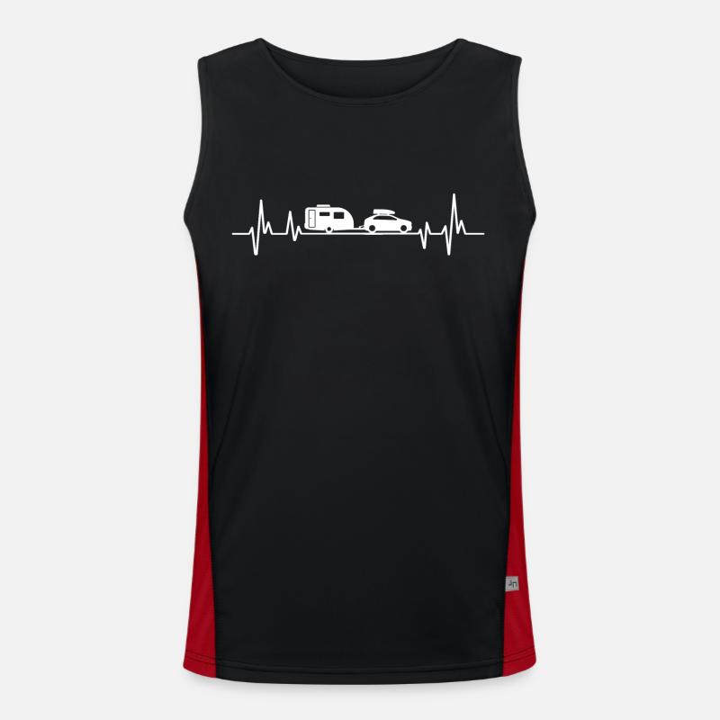 caravan heartbeat geschenk camping camping Funktionelles Kontrast-Tank Top für Männer 