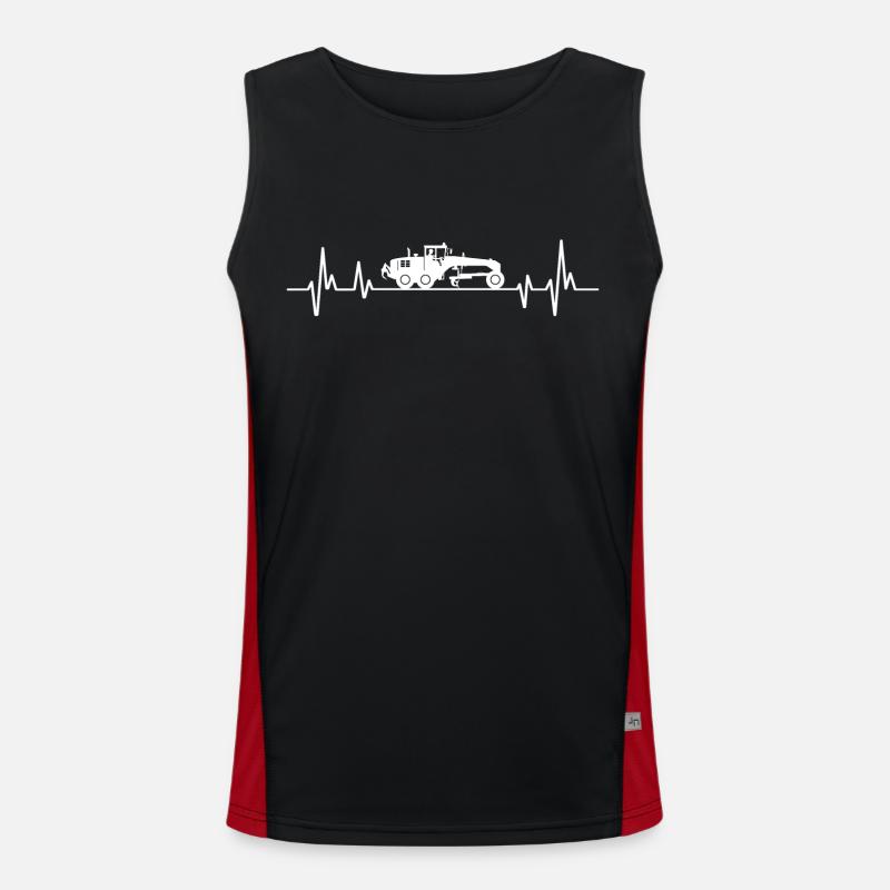 Niveleuse t-shirt véhicule de construction Débardeur respirant contrasté Homme 