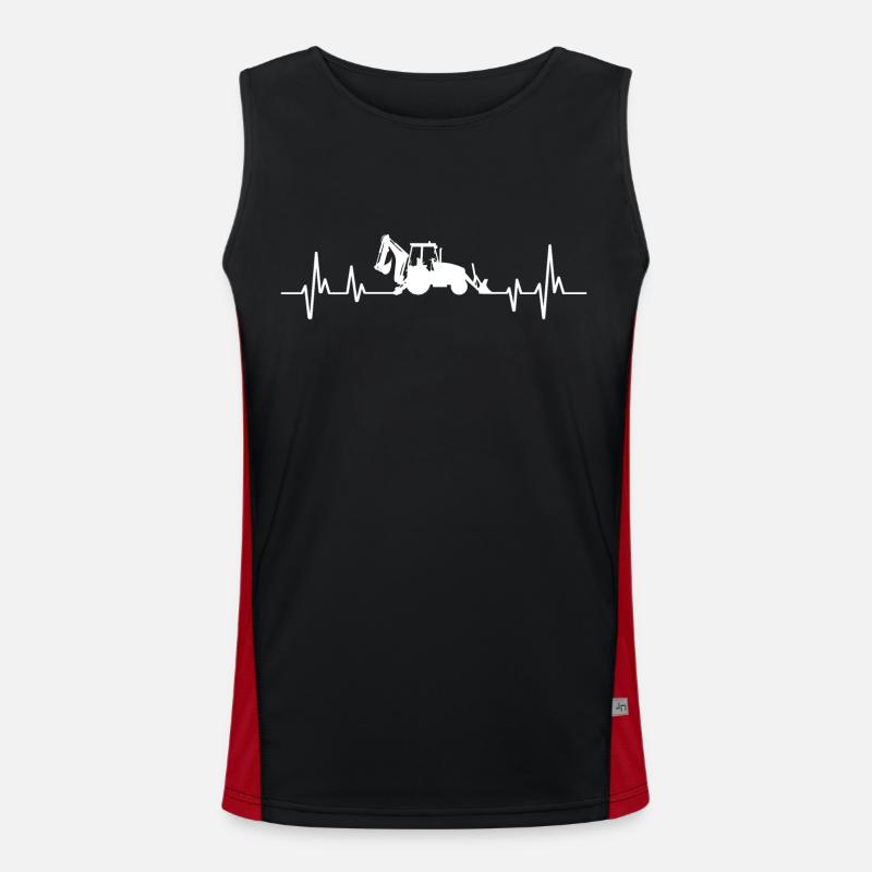 Backhoe heartbeat loader Men's Functional Contrast Tank Top 