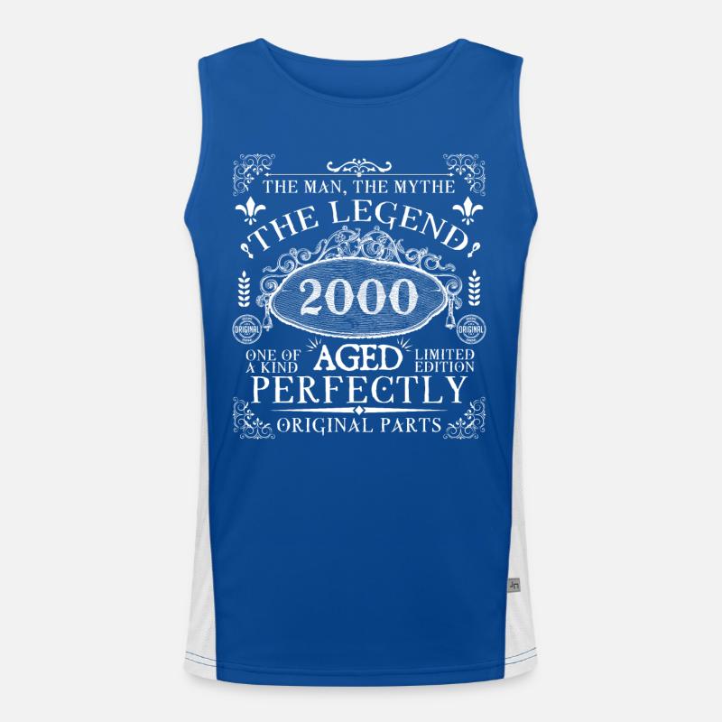 2000 Legend | Vintage perfekt gereift 2000 Funktionelles Kontrast-Tank Top für Männer 