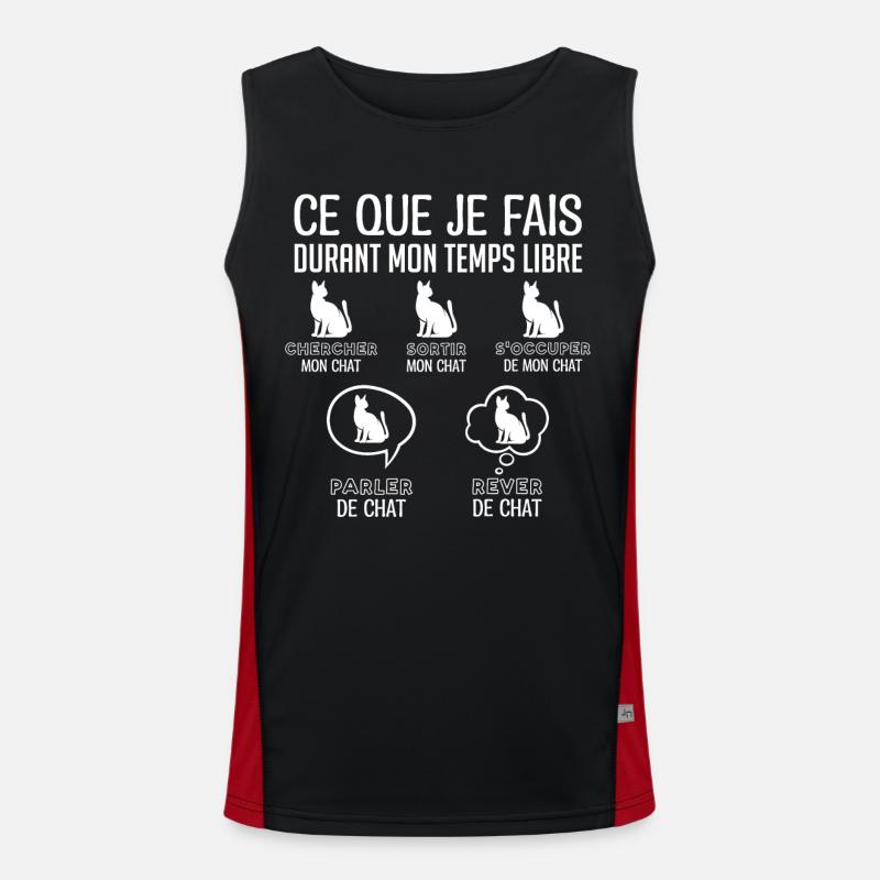 J’aime mon chat - Durant mon temps libre Débardeur respirant contrasté Homme 