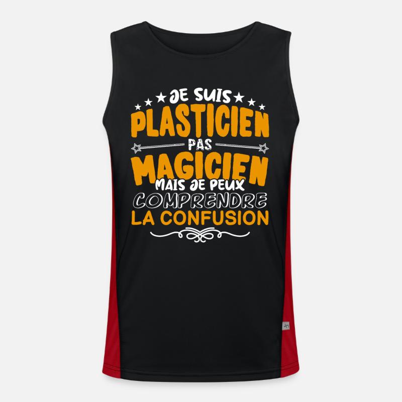 Plasticien | Plasticien pas Magicien | Meilleur Pl Débardeur respirant contrasté Homme 