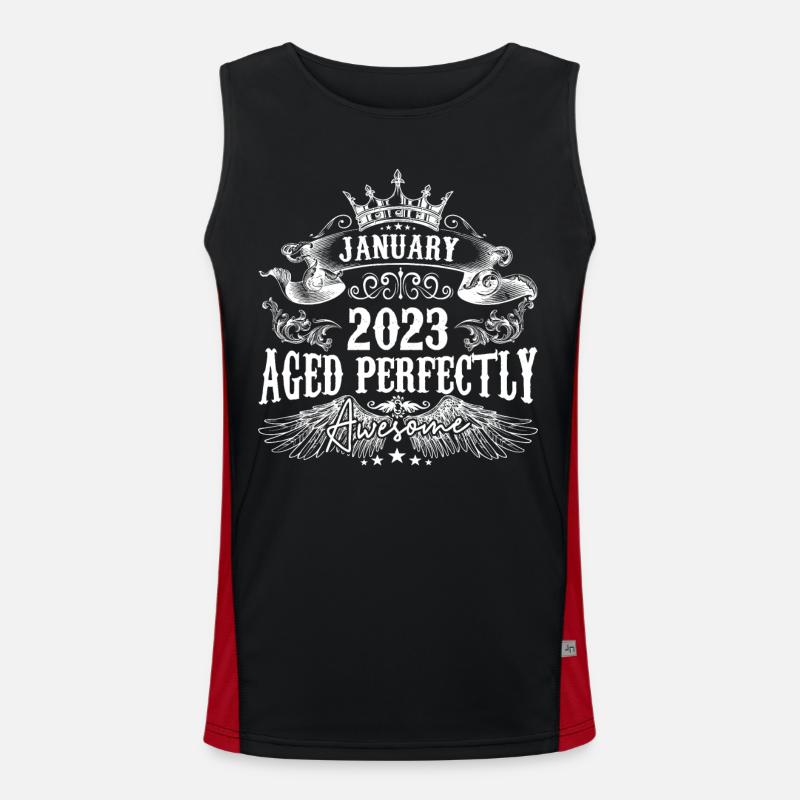 2023 | Januar 2023 Geburtstag Perfekt gealtert Funktionelles Kontrast-Tank Top für Männer 
