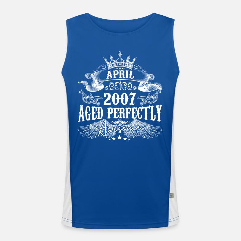 2007 | April 2007 Geburtstag Perfekt gealtert Funktionelles Kontrast-Tank Top für Männer 