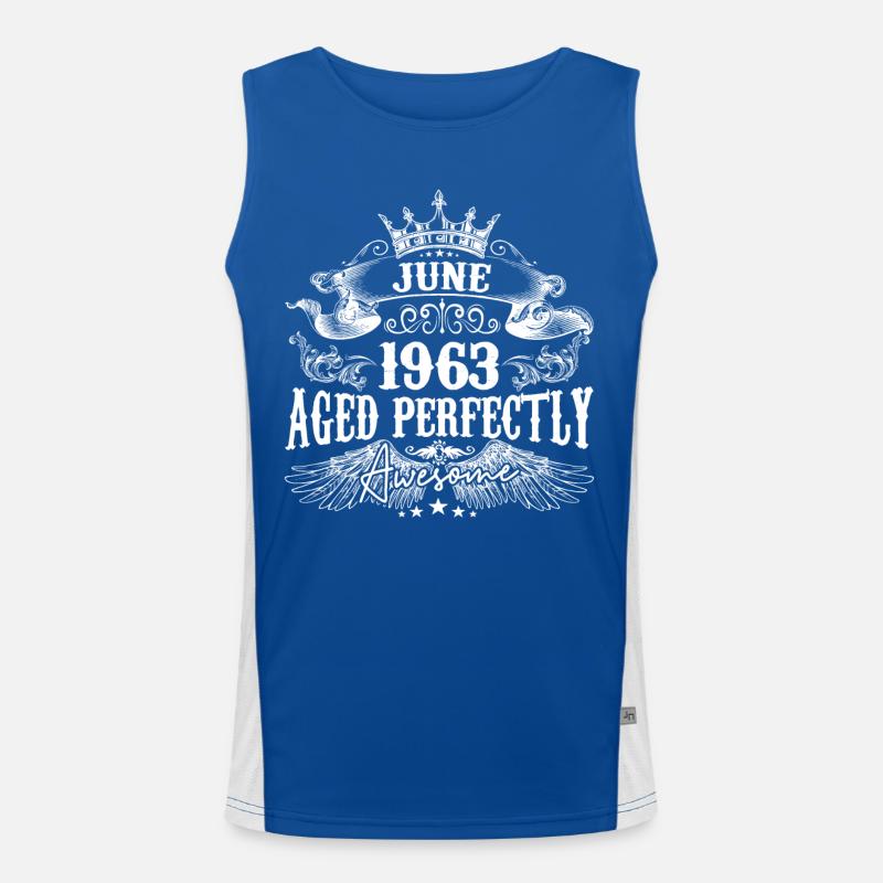 1963 | Juni 1963 Geburtstag Perfekt gealtert Funktionelles Kontrast-Tank Top für Männer 