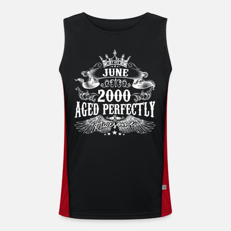 2000 | Juni 2000 Geburtstag Perfekt gealtert Funktionelles Kontrast-Tank Top für Männer 