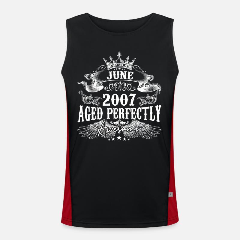 2007 | Juni 2007 Geburtstag Perfekt gealtert Funktionelles Kontrast-Tank Top für Männer 