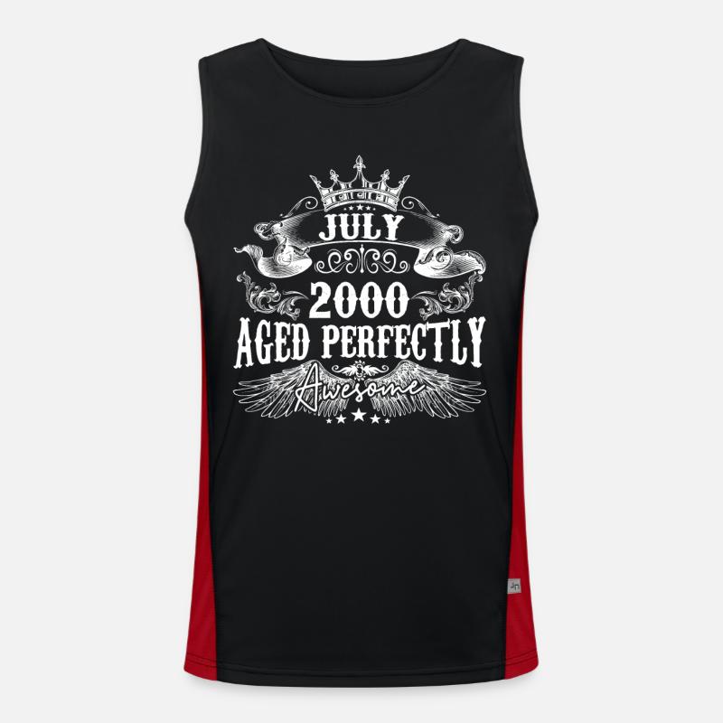 2000 | Juli 2000 Geburtstag Perfekt gealtert Funktionelles Kontrast-Tank Top für Männer 