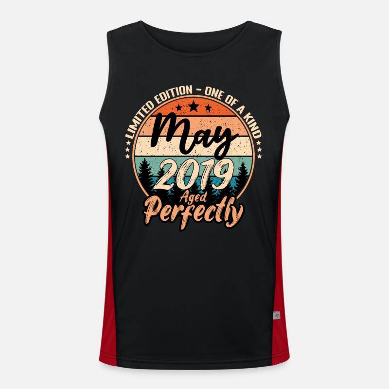 Mai 2019 Jubiläum 2019 Legenden Mai Funktionelles Kontrast-Tank Top für Männer 