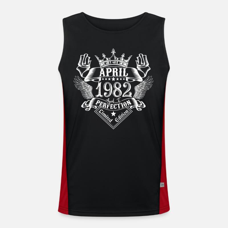 April 1982| April 1982 Jubiläum 1982 Funktionelles Kontrast-Tank Top für Männer 