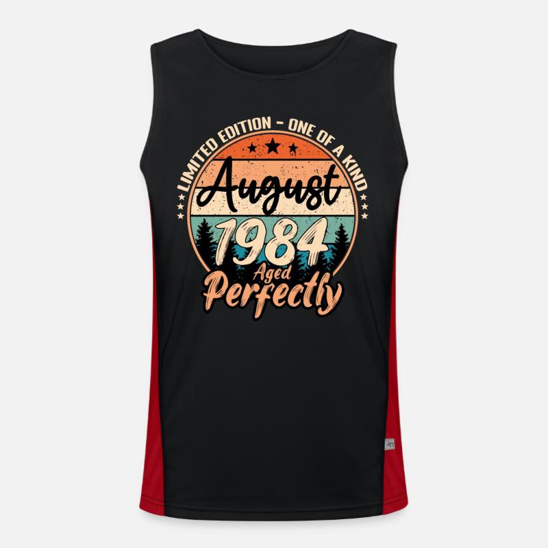 August 1984 Jubiläum 1984 Legenden August Funktionelles Kontrast-Tank Top für Männer 